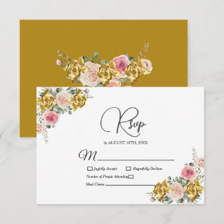 Cartons Réponse Élégant Rose, Eucalyptus Floral Or Rose Gold