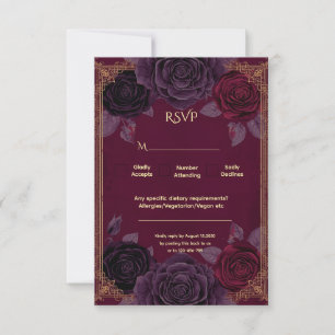 Cartons Réponse Élégant Rose romantique Mariage gothique