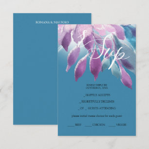 Cartons Réponse Elégant rose violet bleu Dahlia Aquarelle Art