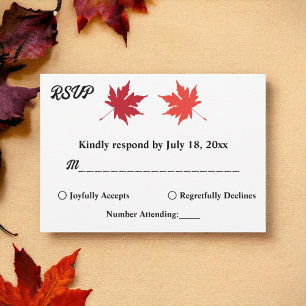 Cartons Réponse Elégant Rustic Fall quitte Boho Chic Mariage de au