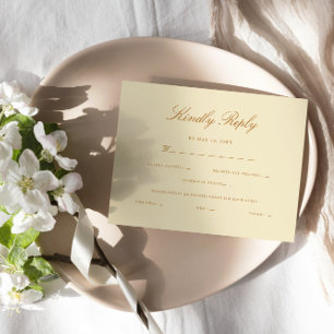 Cartons Réponse Élégant Script Modern Kindly Répondre Mariage