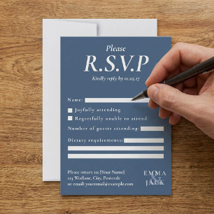 Cartons Réponse Élégant serif bleu avec mariage d'esperluette