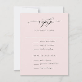 Cartons Réponse Élégant simple calligraphie Blush Mariage rose