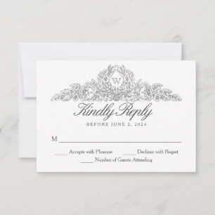 Cartons Réponse Élégant traditionnel   Mariage gris de Versailles