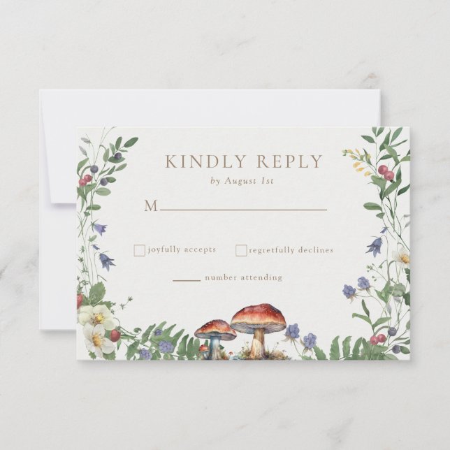 Cartons Réponse Elegant Woodland | Forest Wedding (Devant)