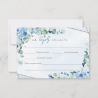 Elégante aquarelle bleu poussiéreux cadre floral a