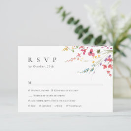 Cartons Réponse Elégante aquarelle Fleurs sauvages Mariage floral