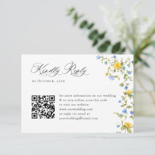 Cartons Réponse Elégante aquarelle Fleurs sauvages Mariage floral