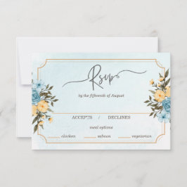 Cartons Réponse Elégante aquarelle florale moderne Mariage de verd