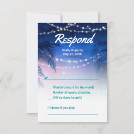 Cartons Réponse Elégante aquarelle Palm Tree Beach Mariage
