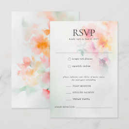 Cartons Réponse Elégante aquarelle romantique Floral Mariage Répon