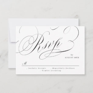 Cartons Réponse Elégante calligraphie classique mariage vintage