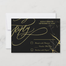 Élégante calligraphie Mariage en marbre doré