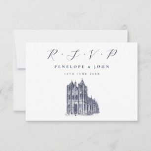 Cartons Réponse Elégante Cathédrale Illustration Mariage blanc