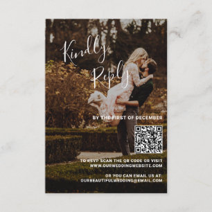Cartons Réponse Élégante Photo QR Code Mariage moderne