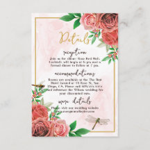 Elégante Réception Roses et libellules roses