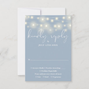 Cartons Réponse Élégantes guirlandes lumineuses mariage bleu pouss