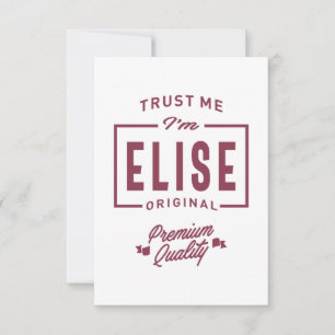 Cartons Réponse Elise Nom personnalisé Cadeau Anniversaire