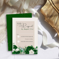 Emerald Green et ivoire Rose Élégant floral