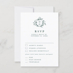 Cartons Réponse Emerald Greenery Mariage botanique Vintage