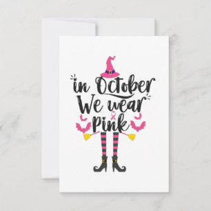 Cartons Réponse En Octobre, Nous Portons Pink Breast Cancer Sorciè