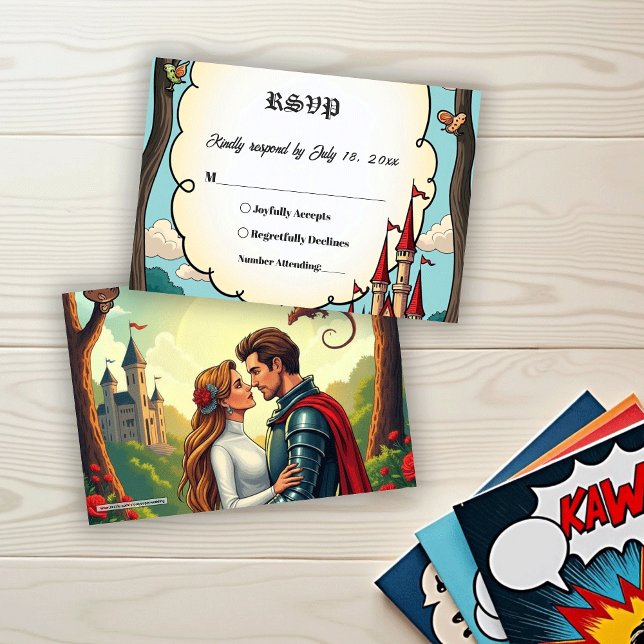 Cartons Réponse Enchanted Forest Woodland Castle Fairytale Wedding (Créateur téléchargé)