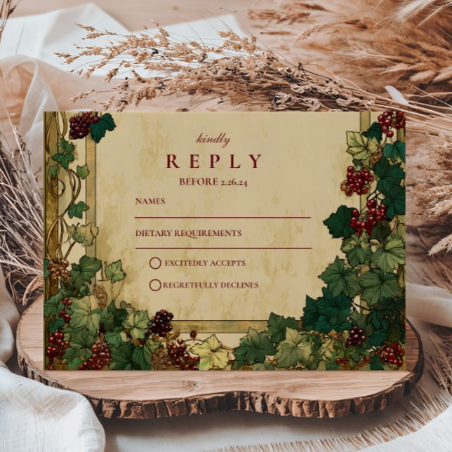 Cartons Réponse Enchanted Ivy Greenery Mariage (Créateur téléchargé)