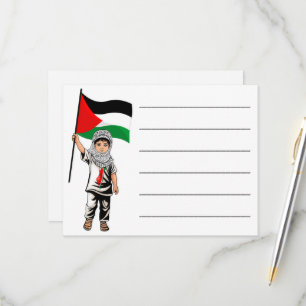 Cartons Réponse Enfant avec le drapeau de Keffiyeh Palestine