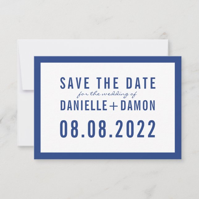 Cartons Réponse ENREGISTRER LA DATE simple type de bloc moderne bl (Devant)