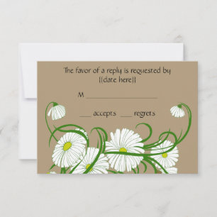 Cartons Réponse Ensemble de mariage de fleurs de marguerite de Ger