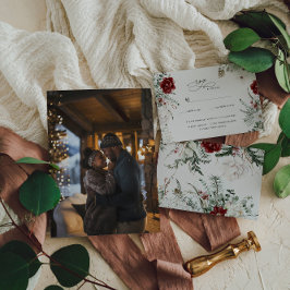 Cartons Réponse Épinette et dentelle | Mariage de fleurs d'hiver