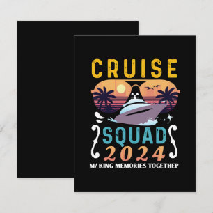 Cartons Réponse Équipe de croisière 2024 Groupe de vacances famili