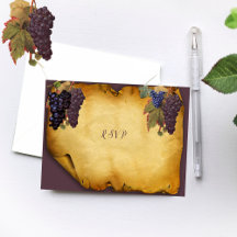 Étiquette Grunge Rustique Raisins Mariage Vignoble