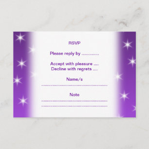 Cartons Réponse Etoiles violettes et blanches, Motif.