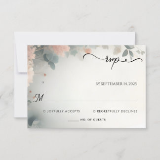 Cartons Réponse Eucalyptus Dentelle Tulle Pastel Dusty Mariage ble