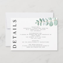 Eucalyptus Green Minimalist Détails Mariage