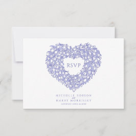Cartons Réponse Événement mariage pour tulipe blanche monogramme