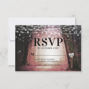 Cartons Réponse Evermore Forêt de fée enchantée Mariage rose