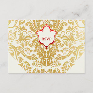 Cartons Réponse Fancy Flourds Mariage arabe indien d'or