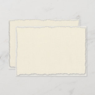 Cartons Réponse Faux Deckle Edge Ivory White Mariage horizontal