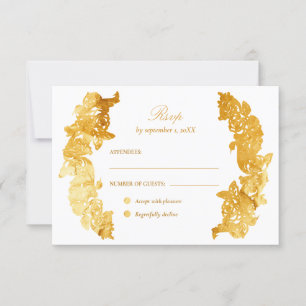 Cartons Réponse Faux feuille d'or baroque botanique