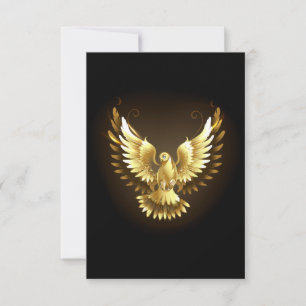 Cartons Réponse Faux Gold Foil Peace Dove en noir