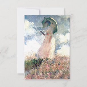 Cartons Réponse Femme Monet avec un parasol face à gauche