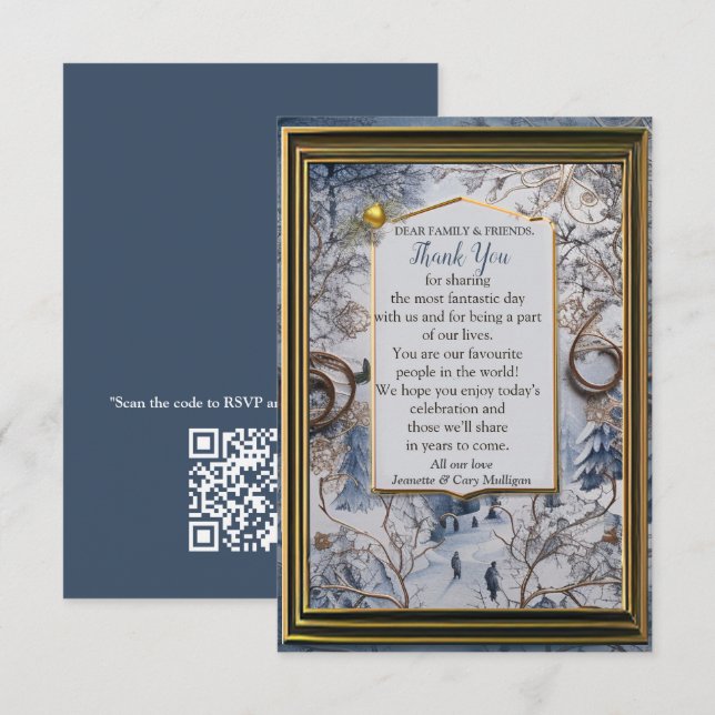 Cartons Réponse Festive Festive Festive de flocon unique (Devant / Derrière)