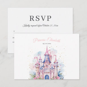Cartons Réponse Fête d'anniversaire de princesse Château de conte