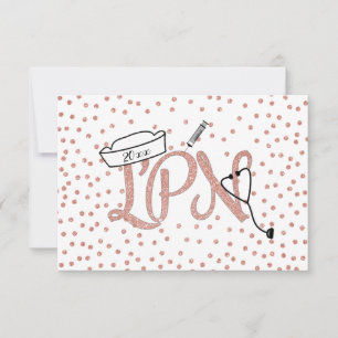 Cartons Réponse Fête de graduation du LPN Gold Confetti Rose