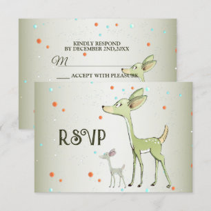 Cartons Réponse Fête de Noël Green Deers Vacances mignonnes