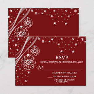 Cartons Réponse Fête de Noël Ornements blancs Étoiles Rouge Élégan