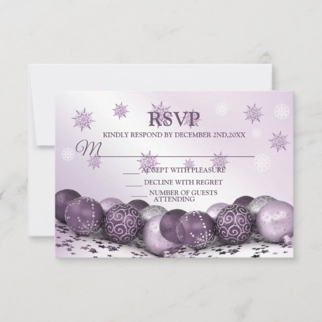 Cartons Réponse Fête de Noël Pink Purple Orament Snowflakes (Devant)