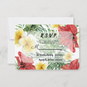 Cartons Réponse Feuilles botaniques tropicales florales Mariage RS